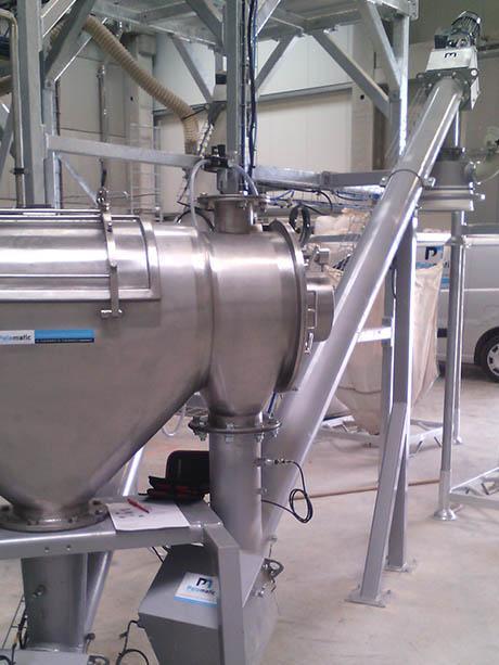 Tamis centrifuge poudre vis de transfert 