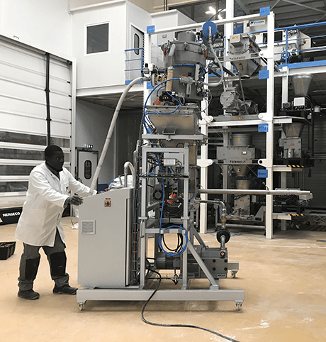 vacuum conveying dosing skid