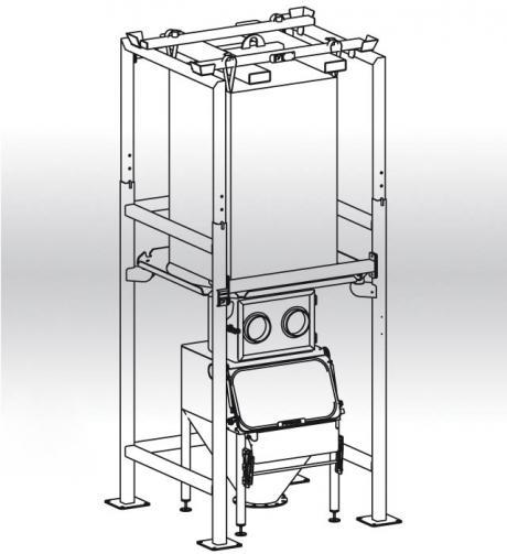 Plan 3D - Station de vidange big bag et sac chargement chariot