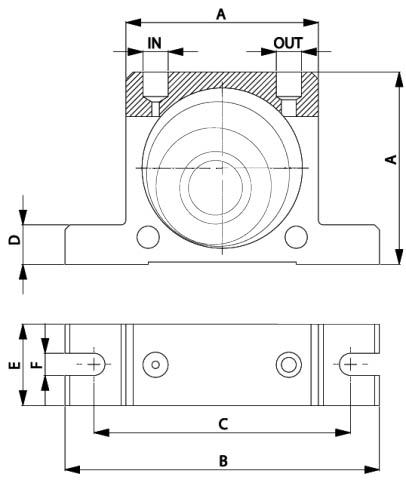 pneumatic roller vibrator layout