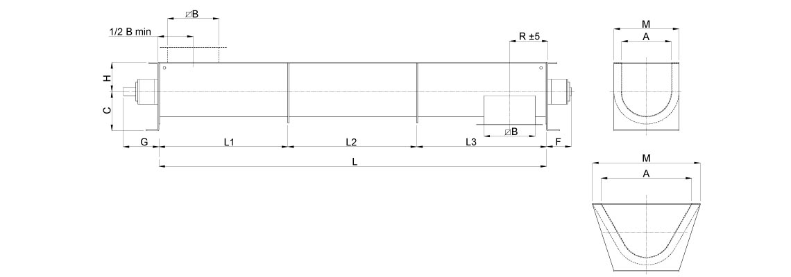 layout trough screw conveyor